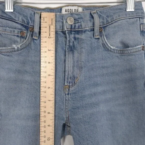 AGOLDE Women's Jeans SOPHIE Size 25‎ ORGANIC COTTON Distressed Skinny A123-3002